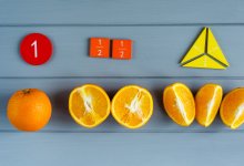 Orange slices and fraction manipulatives